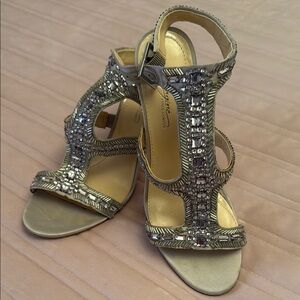 Elegant Silver Embellished Sandals